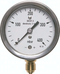 H303.0379 Manometer senkrecht 100mm, - Pic1