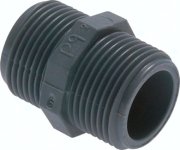 Doppelnippel Rp 1 -Rp 1 , PVC-